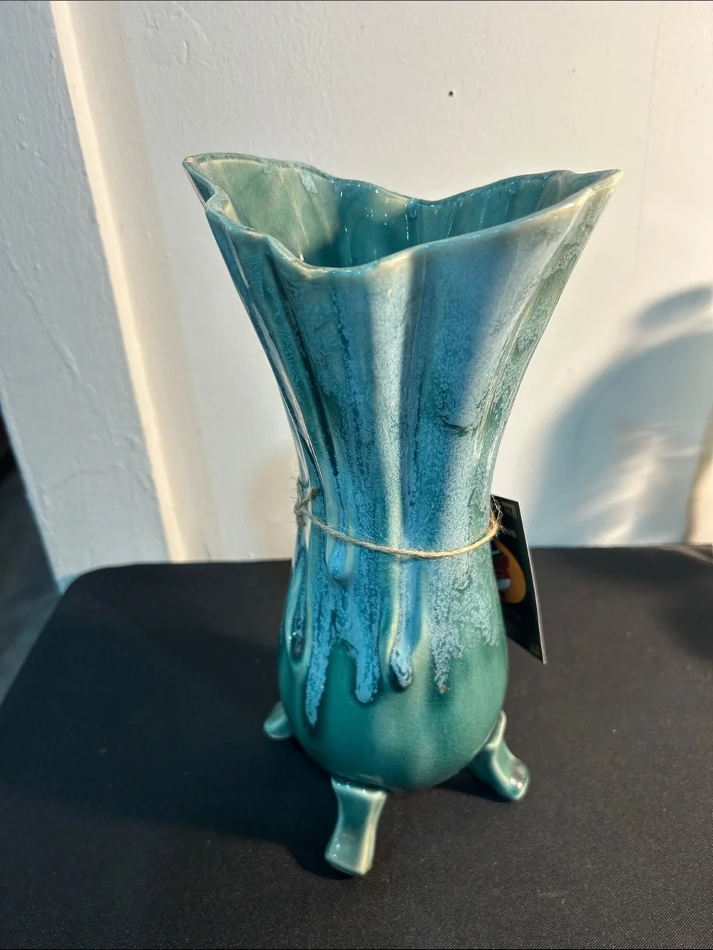 Green Ceramic Tripod Vase mcm drip
